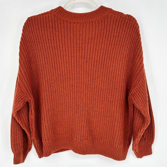 Terra & Sky Burnt Orange Rust Cable Knit Oversized Pullover Sweater Size 1X - Picture 4 of 6